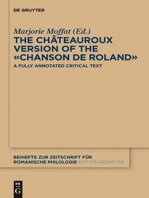 cover image of The Châteauroux Version of the «Chanson de Roland»